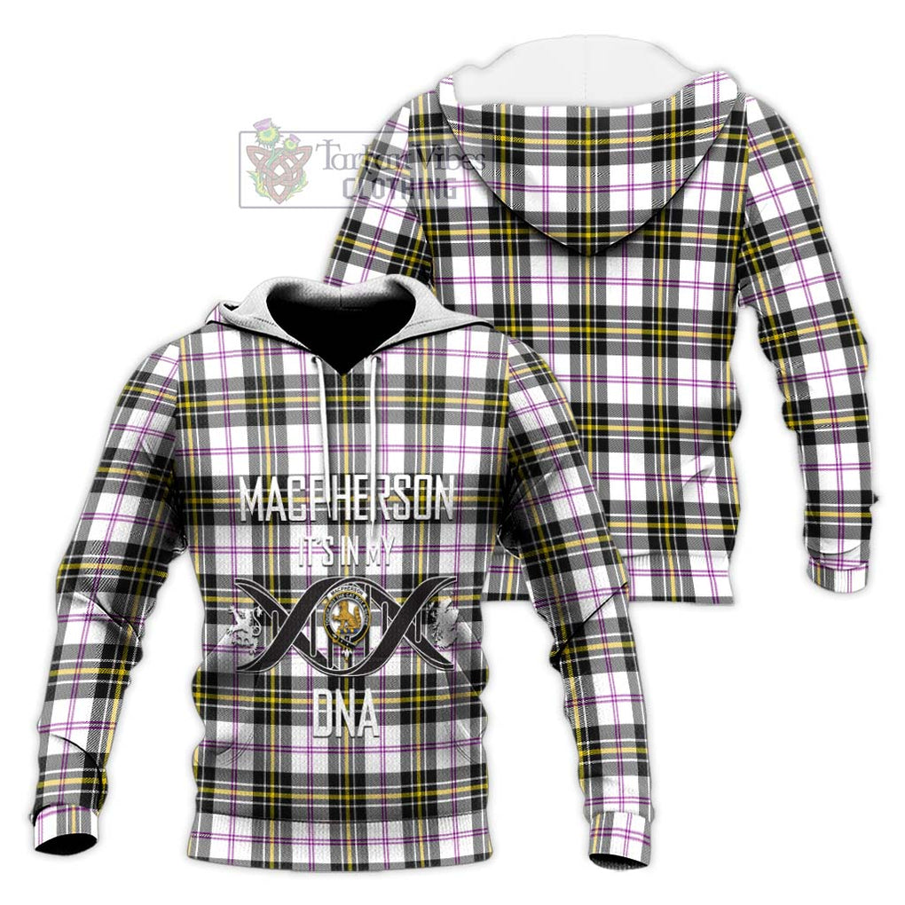 MacPherson Dress Modern Tartan Knitted Hoodie with Family Crest DNA In Me Style Unisex Knitted Pullover Hoodie - Tartanvibesclothing Shop