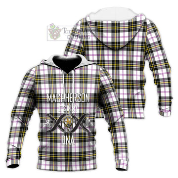 MacPherson Dress Modern Tartan Knitted Hoodie with Family Crest DNA In Me Style