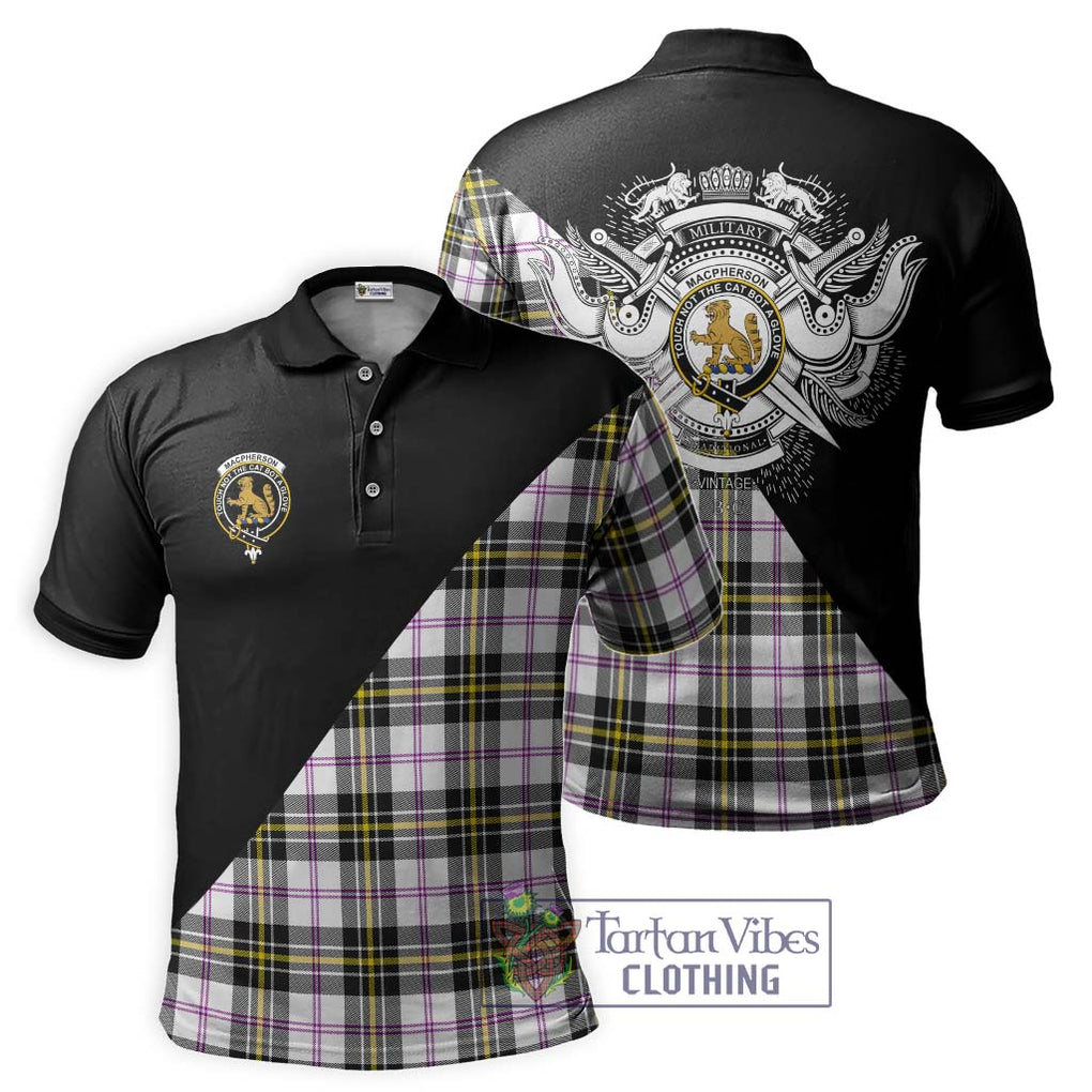 MacPherson Dress Modern Tartan Polo Shirt with Family Crest and Military Logo Style Kid - Tartanvibesclothing Shop