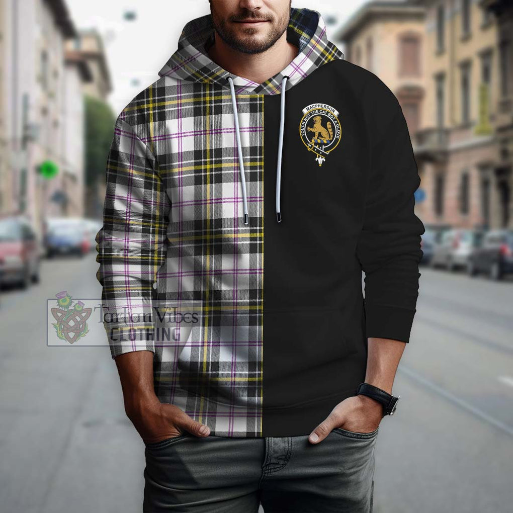 MacPherson Dress Modern Tartan Hoodie with Family Crest and Half Of Me Style Zip Hoodie - Tartanvibesclothing Shop