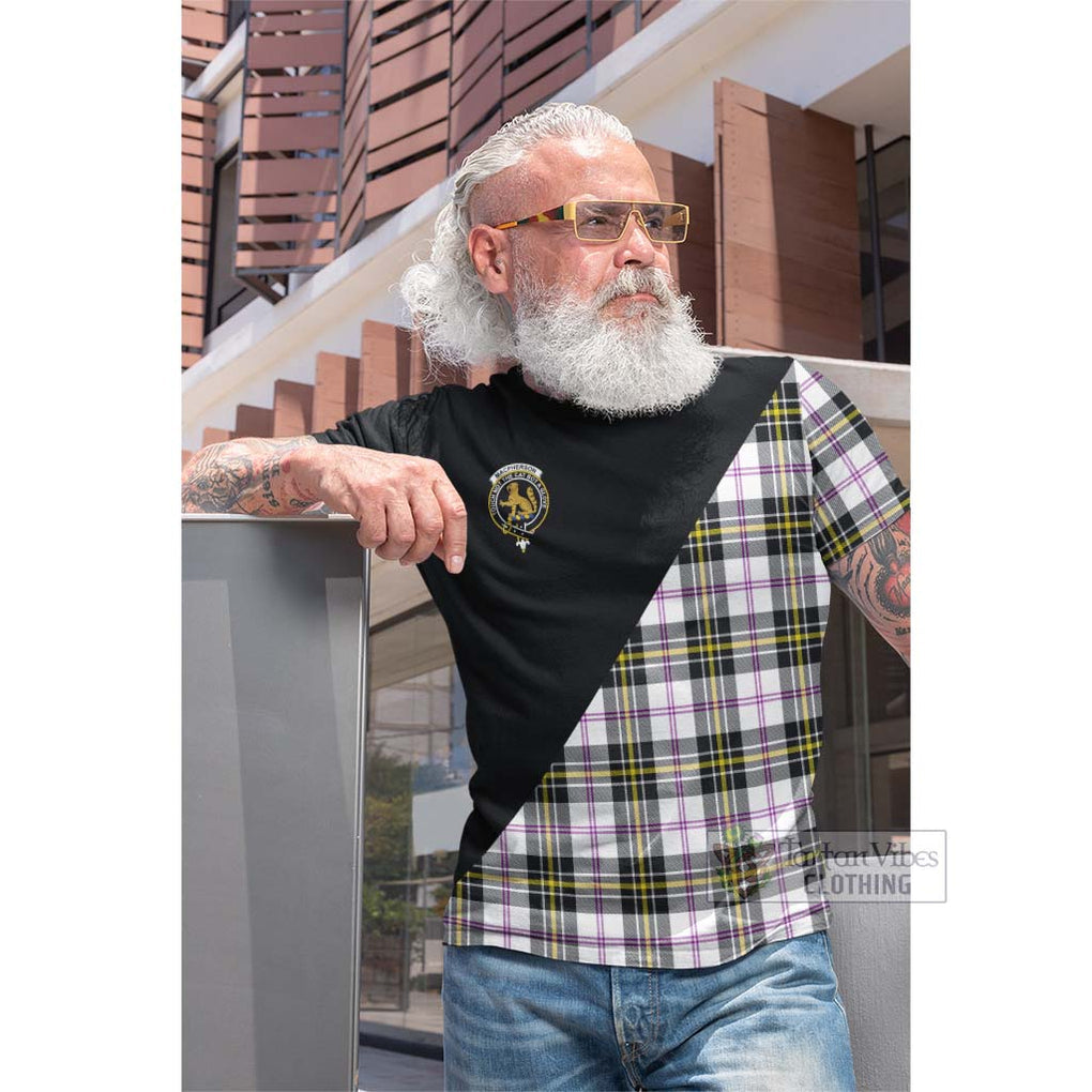 Tartan Vibes Clothing MacPherson Dress Modern Tartan Cotton T-shirt with Family Crest and Military Logo Style