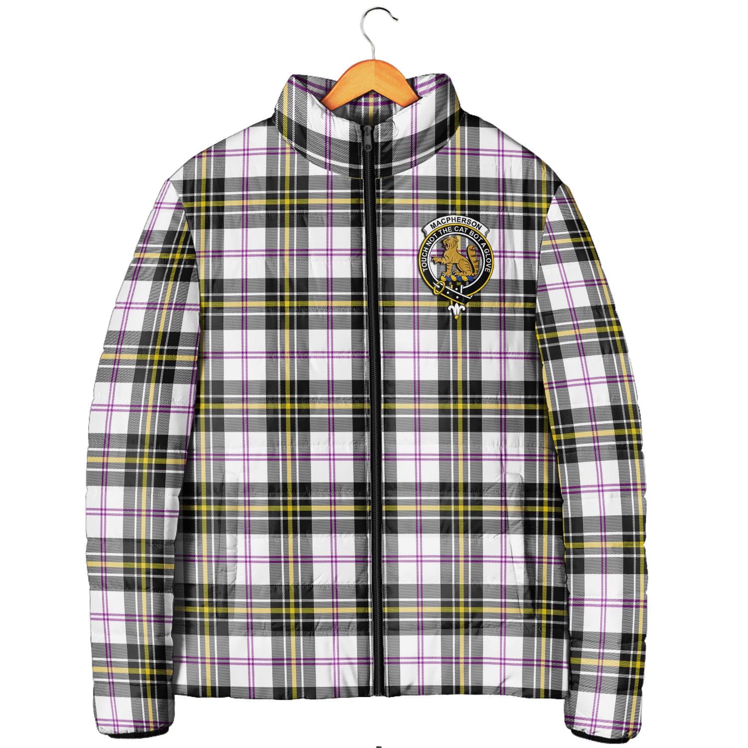 MacPherson Dress Modern Tartan Padded Jacket with Family Crest Men's Padded Jacket - Tartan Vibes Clothing