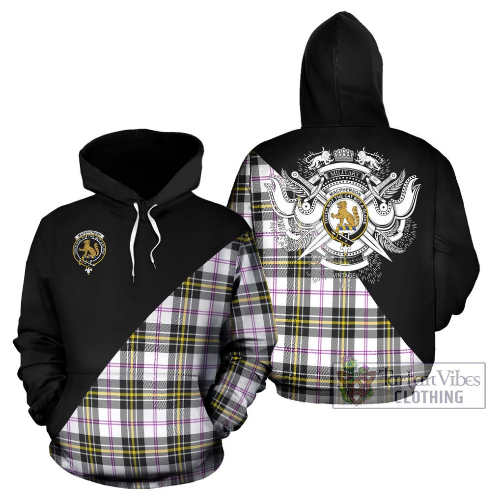 MacPherson Dress Modern Tartan Hoodie with Family Crest and Military Logo Style Zip Hoodie - Tartanvibesclothing Shop