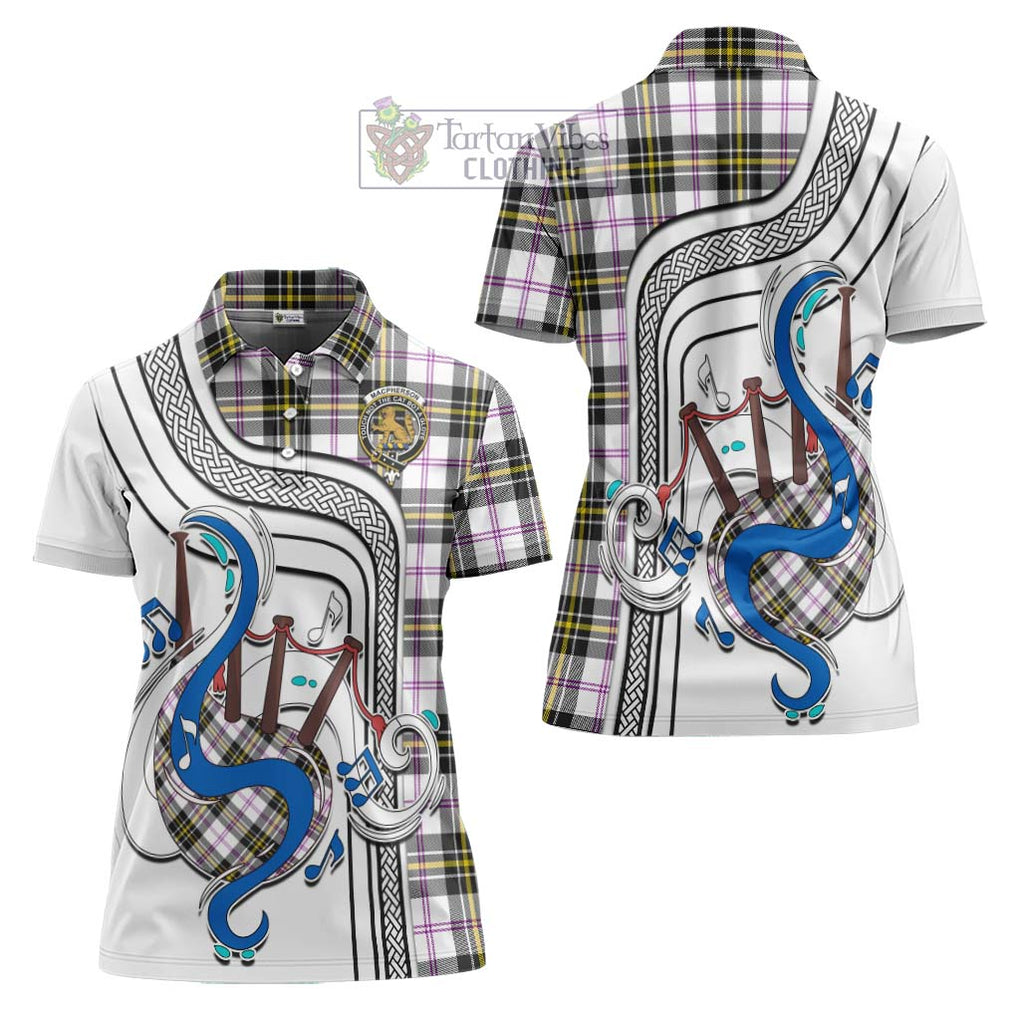 MacPherson Dress Modern Tartan Women's Polo Shirt with Epic Bagpipe Style Women - Tartanvibesclothing Shop