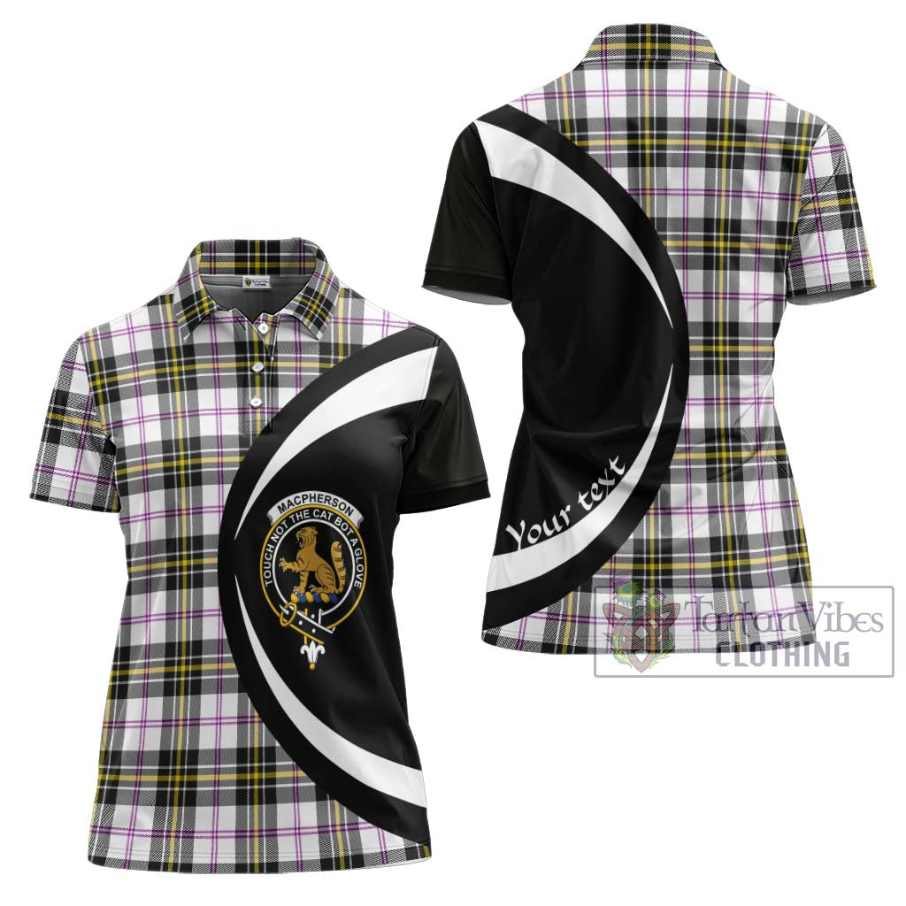 MacPherson Dress Modern Tartan Women's Polo Shirt with Family Crest Circle Style Women - Tartan Vibes Clothing