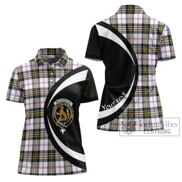 MacPherson Dress Modern Tartan Women's Polo Shirt with Family Crest Circle Style