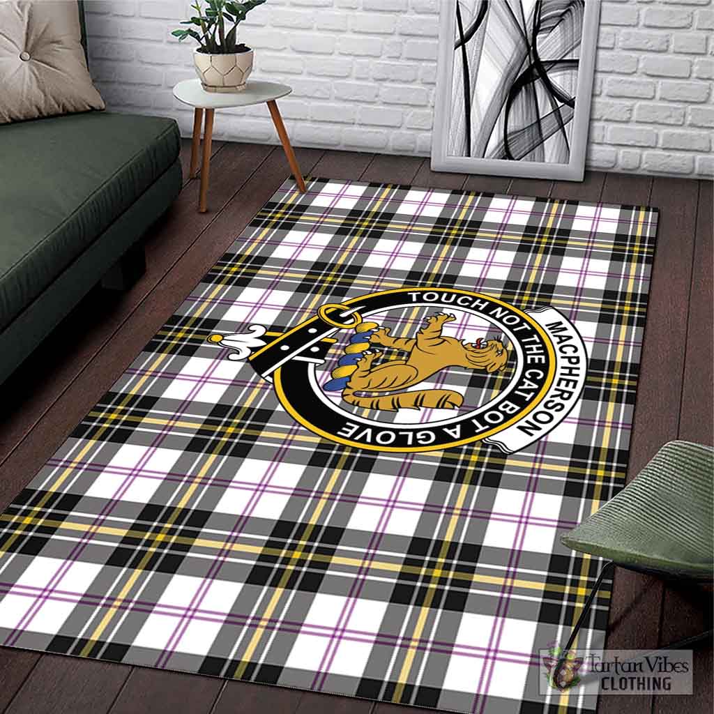 Tartan Vibes Clothing MacPherson Dress Modern Tartan Area Rug with Family Crest