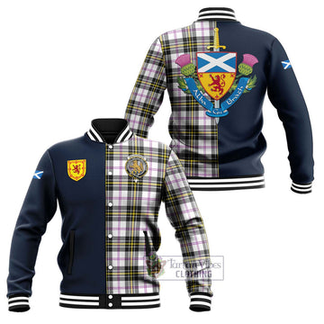 MacPherson Dress Modern Tartan Baseball Jacket Alba with Scottish Lion Royal Arm Half Style