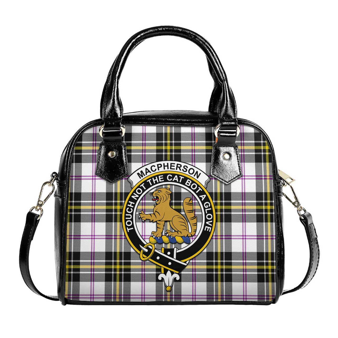 MacPherson Dress Modern Tartan Shoulder Handbags with Family Crest One Size 6*25*22 cm - Tartanvibesclothing