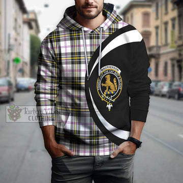 MacPherson Dress Modern Tartan Hoodie with Family Crest Circle Style