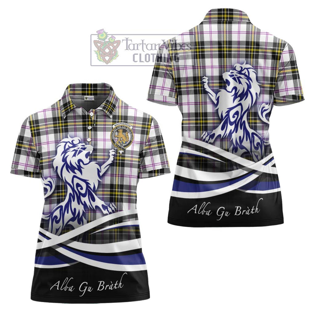 MacPherson Dress Modern Tartan Women's Polo Shirt with Alba Gu Brath Regal Lion Emblem Women - Tartanvibesclothing Shop