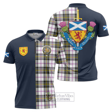 MacPherson Dress Modern Tartan Zipper Polo Shirt Alba with Scottish Lion Royal Arm Half Style