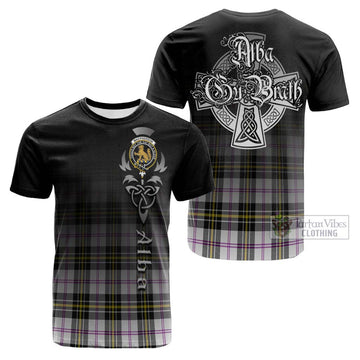 MacPherson Dress Modern Tartan Cotton T-shirt Featuring Alba Gu Brath Family Crest Celtic Inspired