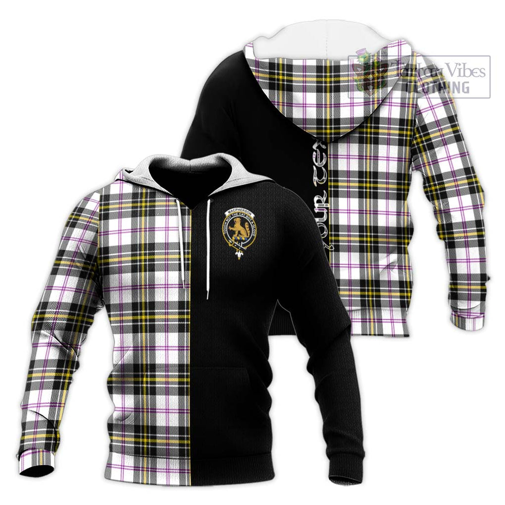 MacPherson Dress Modern Tartan Knitted Hoodie with Family Crest and Half Of Me Style Unisex Knitted Pullover Hoodie - Tartanvibesclothing Shop