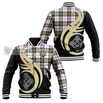 MacPherson Dress Modern Tartan Baseball Jacket with Family Crest and Celtic Symbol Style