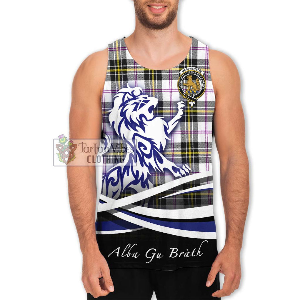 MacPherson Dress Modern Tartan Men's Tank Top with Alba Gu Brath Regal Lion Emblem Men - Tartanvibesclothing Shop