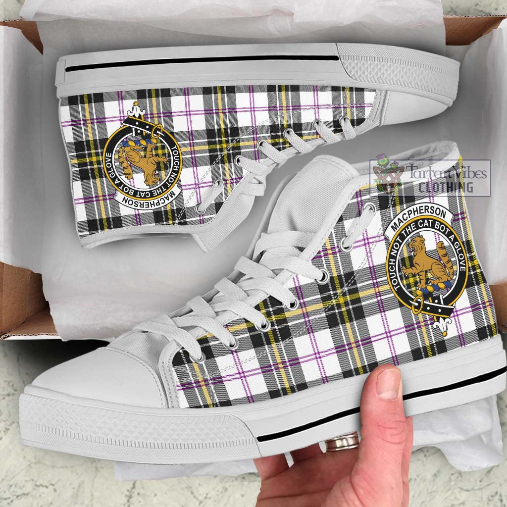 Tartan Vibes Clothing MacPherson Dress Modern Tartan High Top Shoes with Family Crest