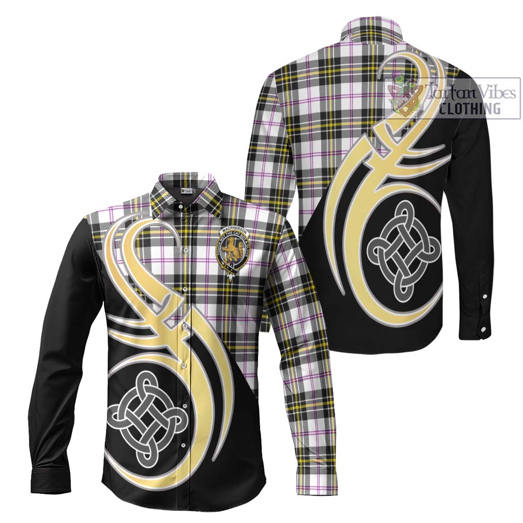 MacPherson Dress Modern Tartan Long Sleeve Button Shirt with Family Crest and Celtic Symbol Style Men's Shirt S - Tartan Vibes Clothing