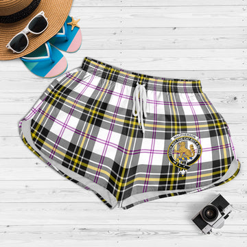 MacPherson Dress Modern Tartan Womens Shorts with Family Crest