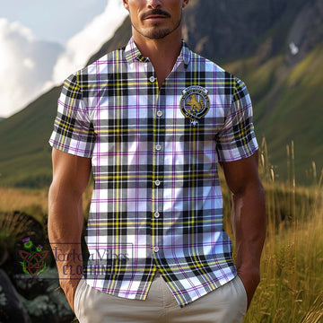 MacPherson Dress Modern Tartan Cotton Hawaiian Shirt with Family Crest