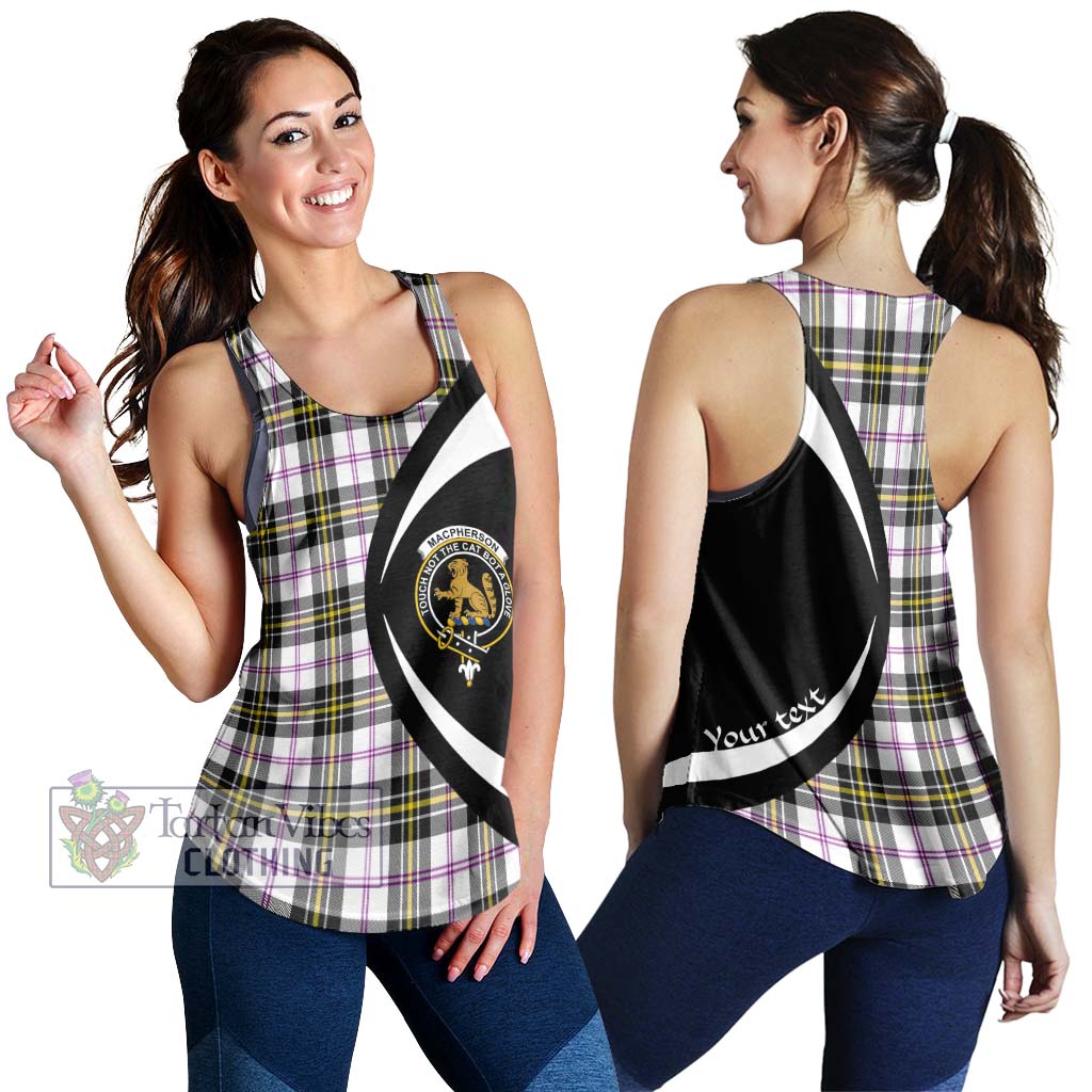 MacPherson Dress Modern Tartan Women's Racerback Tanks with Family Crest Circle Style 4XL - Tartan Vibes Clothing