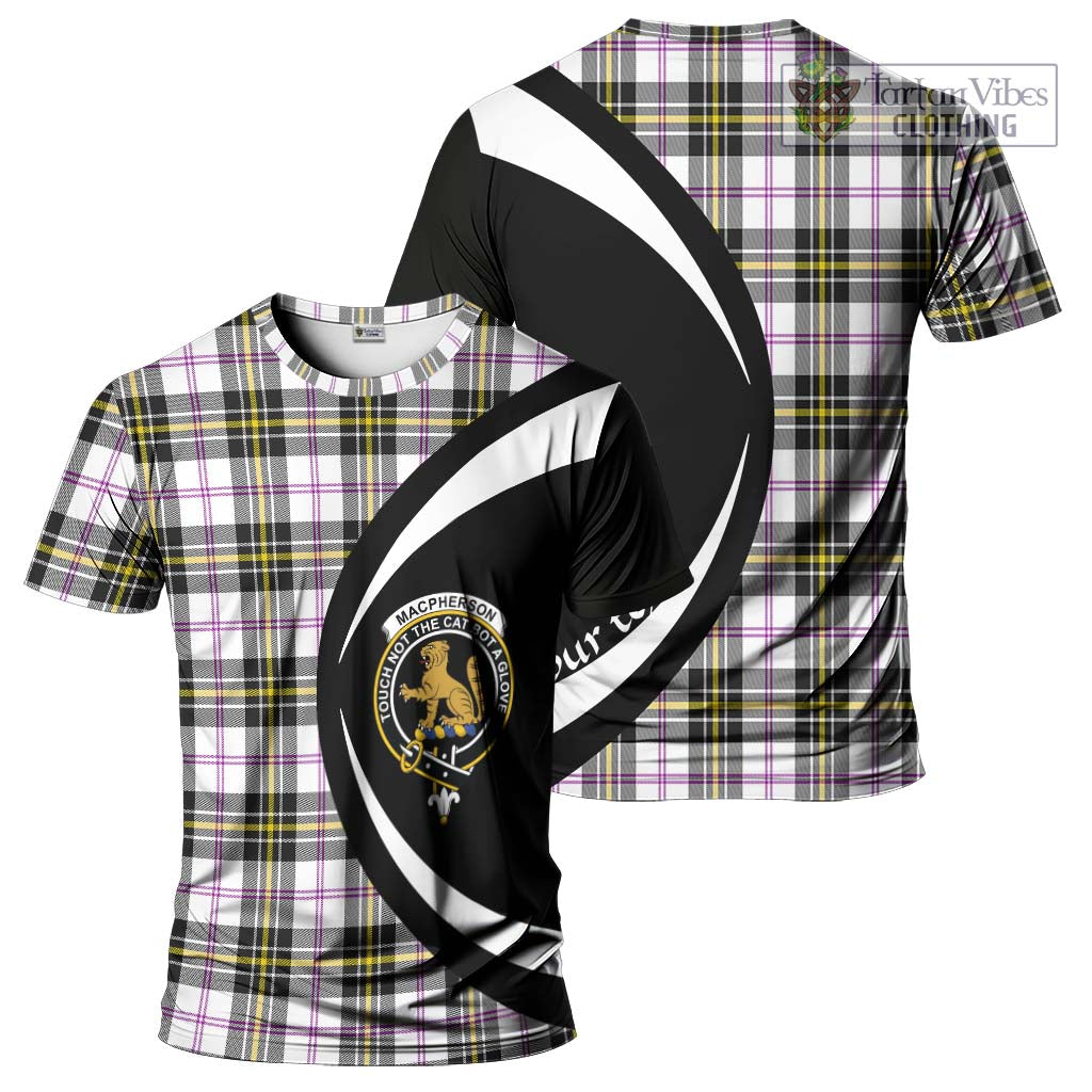 Tartan Vibes Clothing MacPherson Dress Modern Tartan T-Shirt with Family Crest Circle Style