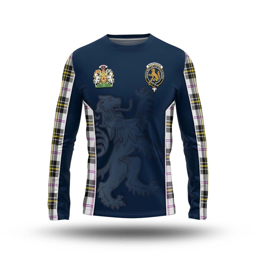 MacPherson Dress Modern Tartan Long Sleeve T-Shirt with Family Crest and Lion Rampant Vibes Sport Style Unisex - Tartan Vibes Clothing