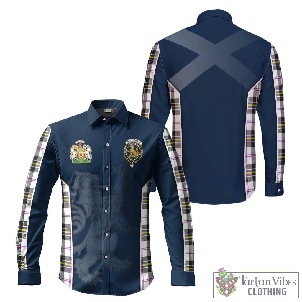 Tartan Vibes Clothing MacPherson Dress Modern Tartan Long Sleeve Button Up Shirt with Family Crest and Lion Rampant Vibes Sport Style