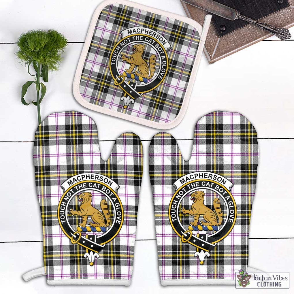 MacPherson Dress Modern Tartan Combo Oven Mitt & Pot-Holder with Family Crest Combo 1 Oven Mitt & 1 Pot-Holder White - Tartan Vibes Clothing