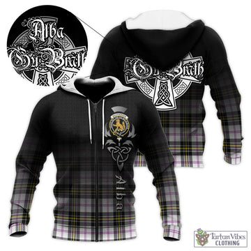 MacPherson Dress Modern Tartan Knitted Hoodie Featuring Alba Gu Brath Family Crest Celtic Inspired