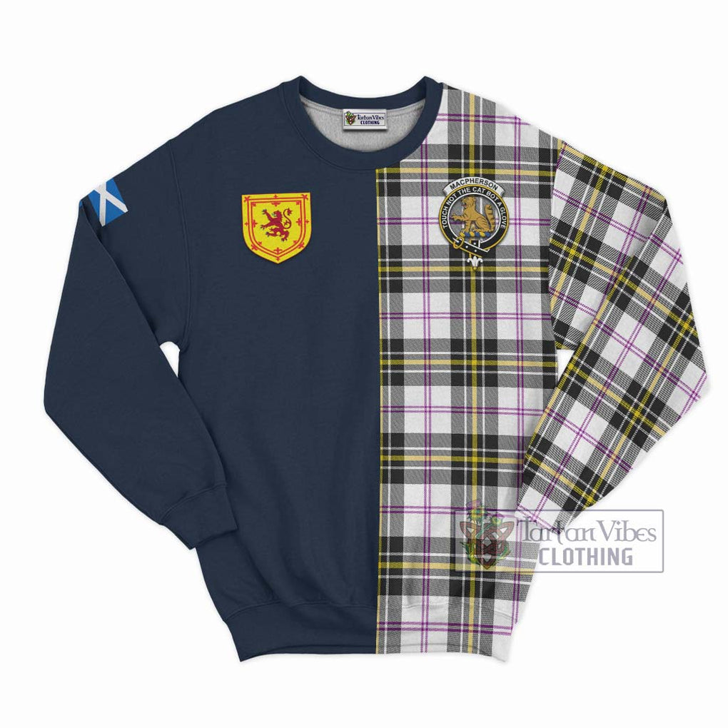 Tartan Vibes Clothing MacPherson Dress Modern Tartan Sweatshirt with Scottish Lion Royal Arm Half Style