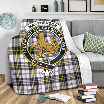 MacPherson Dress Modern Tartan Blanket with Family Crest