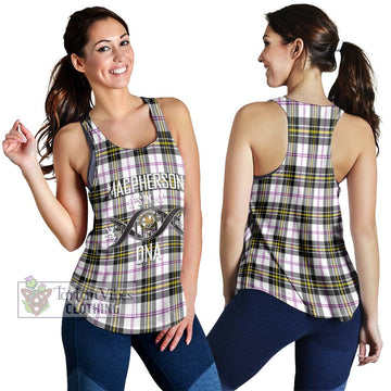 MacPherson Dress Modern Tartan Women's Racerback Tanks with Family Crest DNA In Me Style