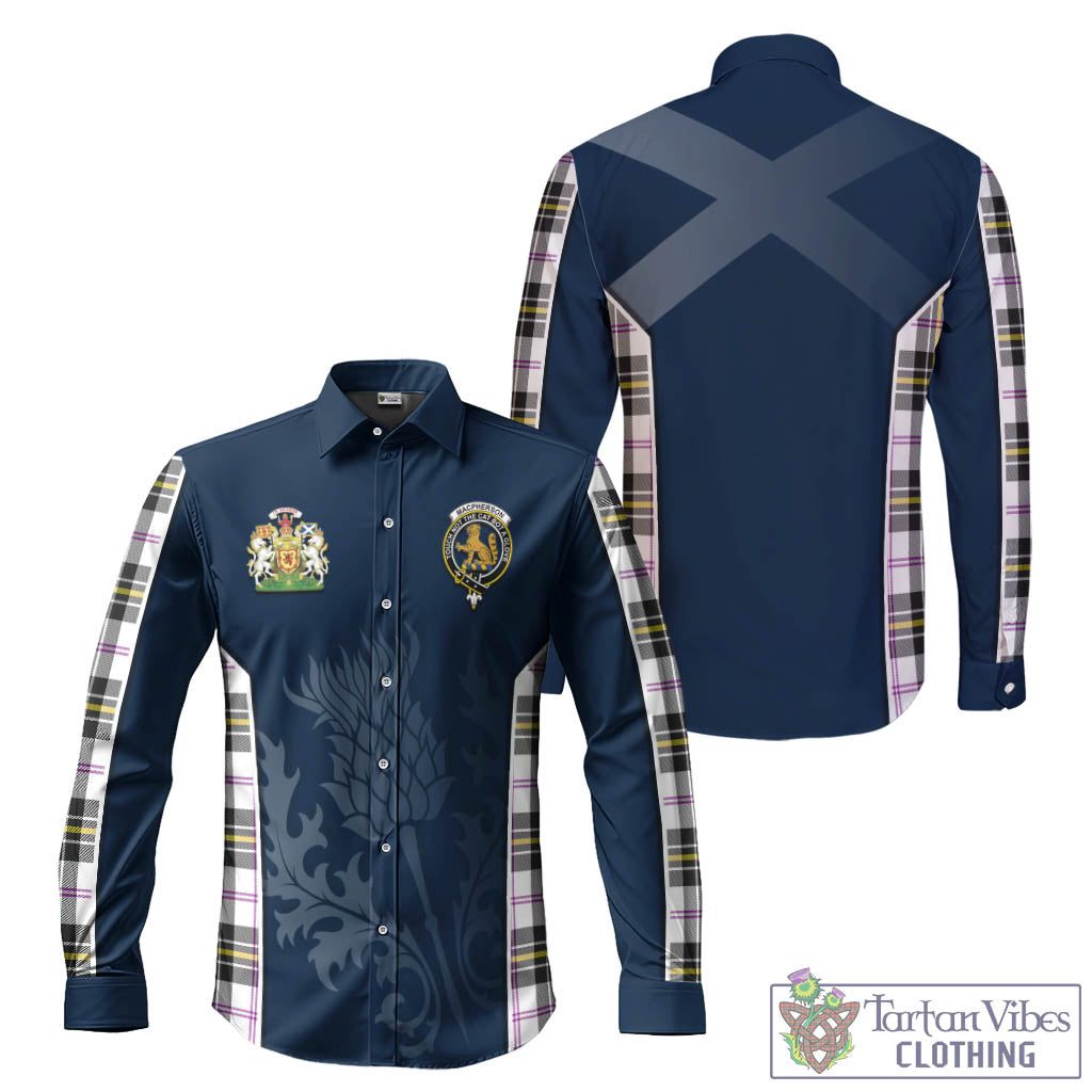 Tartan Vibes Clothing MacPherson Dress Modern Tartan Long Sleeve Button Up Shirt with Family Crest and Scottish Thistle Vibes Sport Style