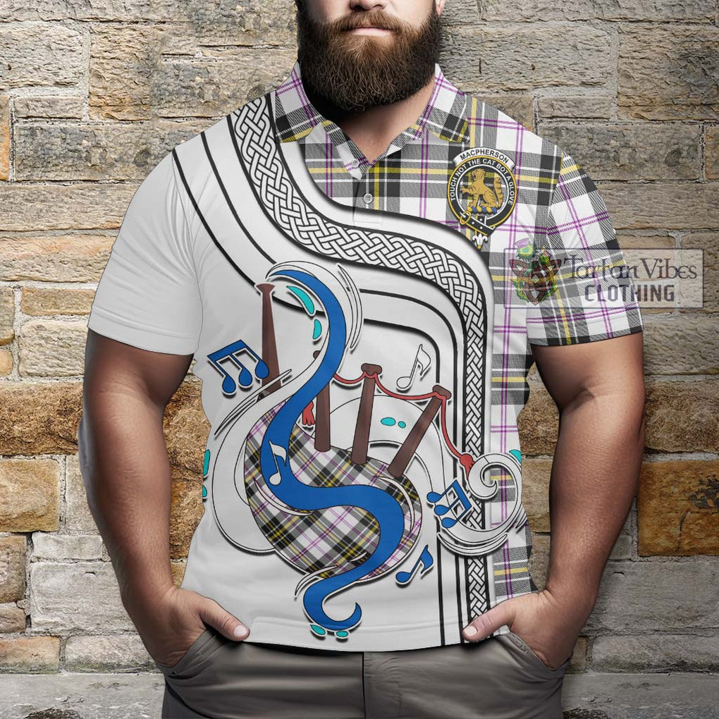 Tartan Vibes Clothing MacPherson Dress Modern Tartan Polo Shirt with Epic Bagpipe Style