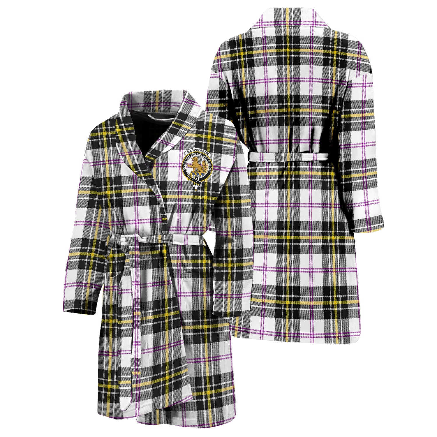 MacPherson Dress Modern Tartan Bathrobe with Family Crest Unisex S - Tartan Vibes Clothing