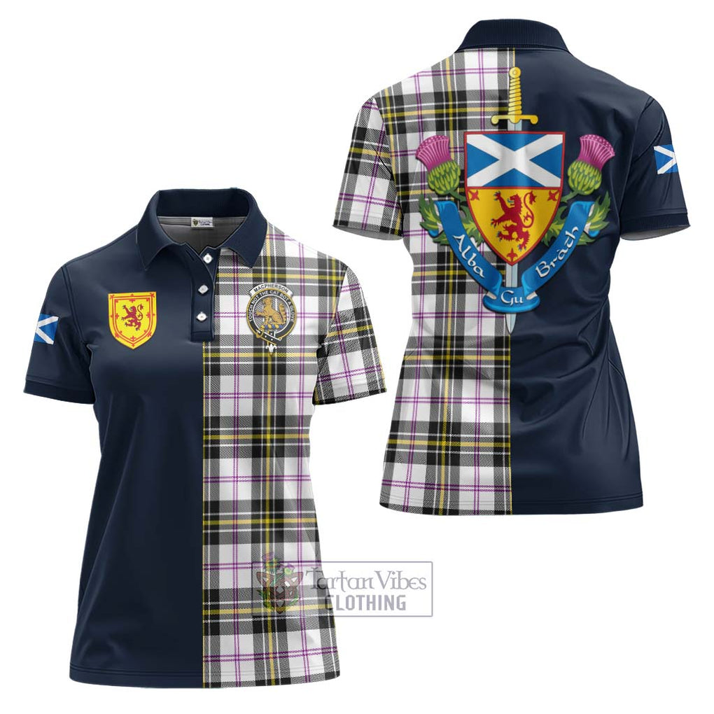 Tartan Vibes Clothing MacPherson Dress Modern Tartan Women's Polo Shirt with Scottish Lion Royal Arm Half Style