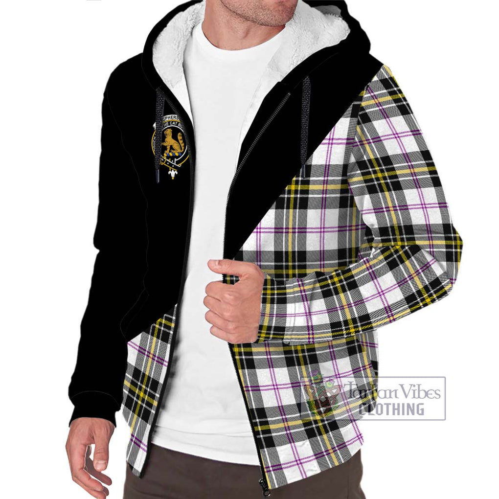 MacPherson Dress Modern Tartan Sherpa Hoodie with Family Crest and Military Logo Style Unisex S - Tartanvibesclothing Shop