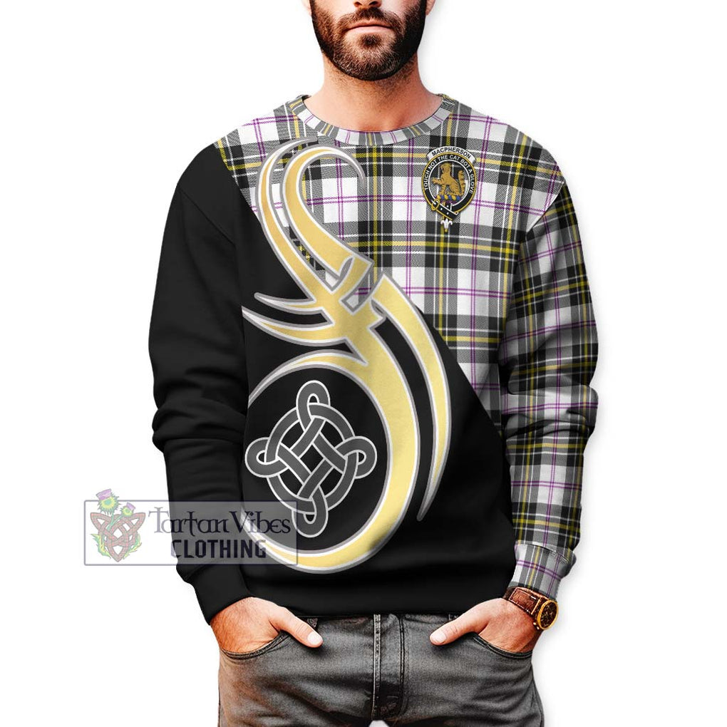 MacPherson Dress Modern Tartan Sweatshirt with Family Crest and Celtic Symbol Style Unisex - Tartan Vibes Clothing