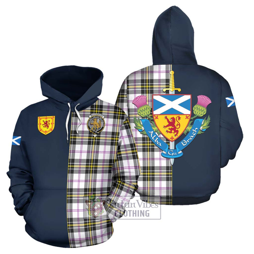 Tartan Vibes Clothing MacPherson Dress Modern Tartan Hoodie with Scottish Lion Royal Arm Half Style