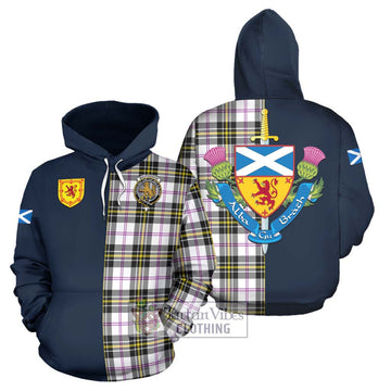 MacPherson Dress Modern Tartan Hoodie Alba with Scottish Lion Royal Arm Half Style