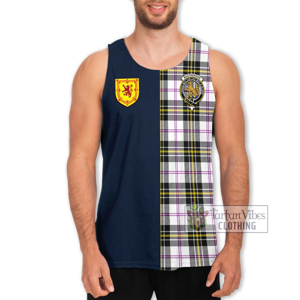 Tartan Vibes Clothing MacPherson Dress Modern Tartan Men's Tank Top with Scottish Lion Royal Arm Half Style