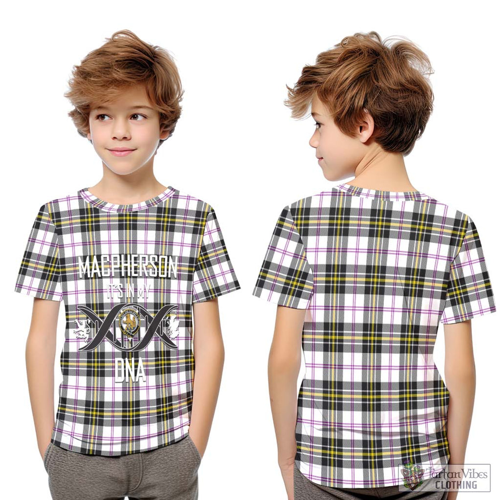 MacPherson Dress Modern Tartan Kid T-Shirt with Family Crest DNA In Me Style Youth XL Size14 - Tartanvibesclothing Shop