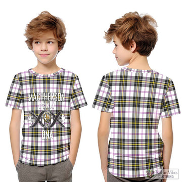 MacPherson Dress Modern Tartan Kid T-Shirt with Family Crest DNA In Me Style