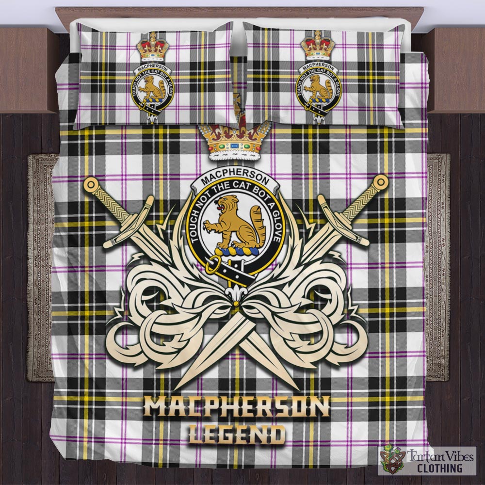 Tartan Vibes Clothing MacPherson Dress Modern Tartan Bedding Set with Clan Crest and the Golden Sword of Courageous Legacy