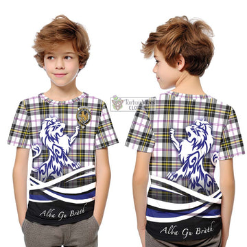 MacPherson Dress Modern Tartan Kid T-Shirt with Alba Gu Brath Regal Lion Emblem