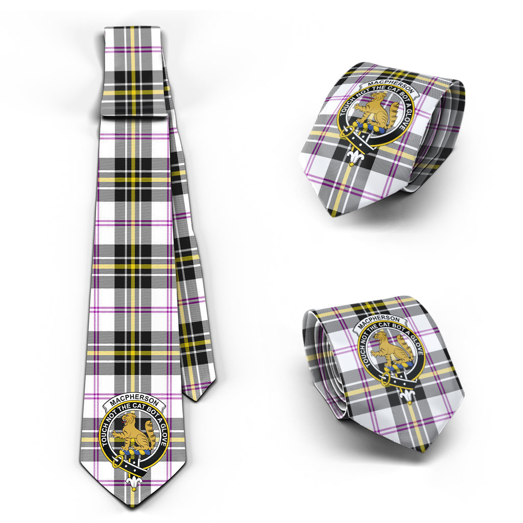 MacPherson Dress Modern Tartan Classic Necktie with Family Crest Necktie One Size - Tartan Vibes Clothing