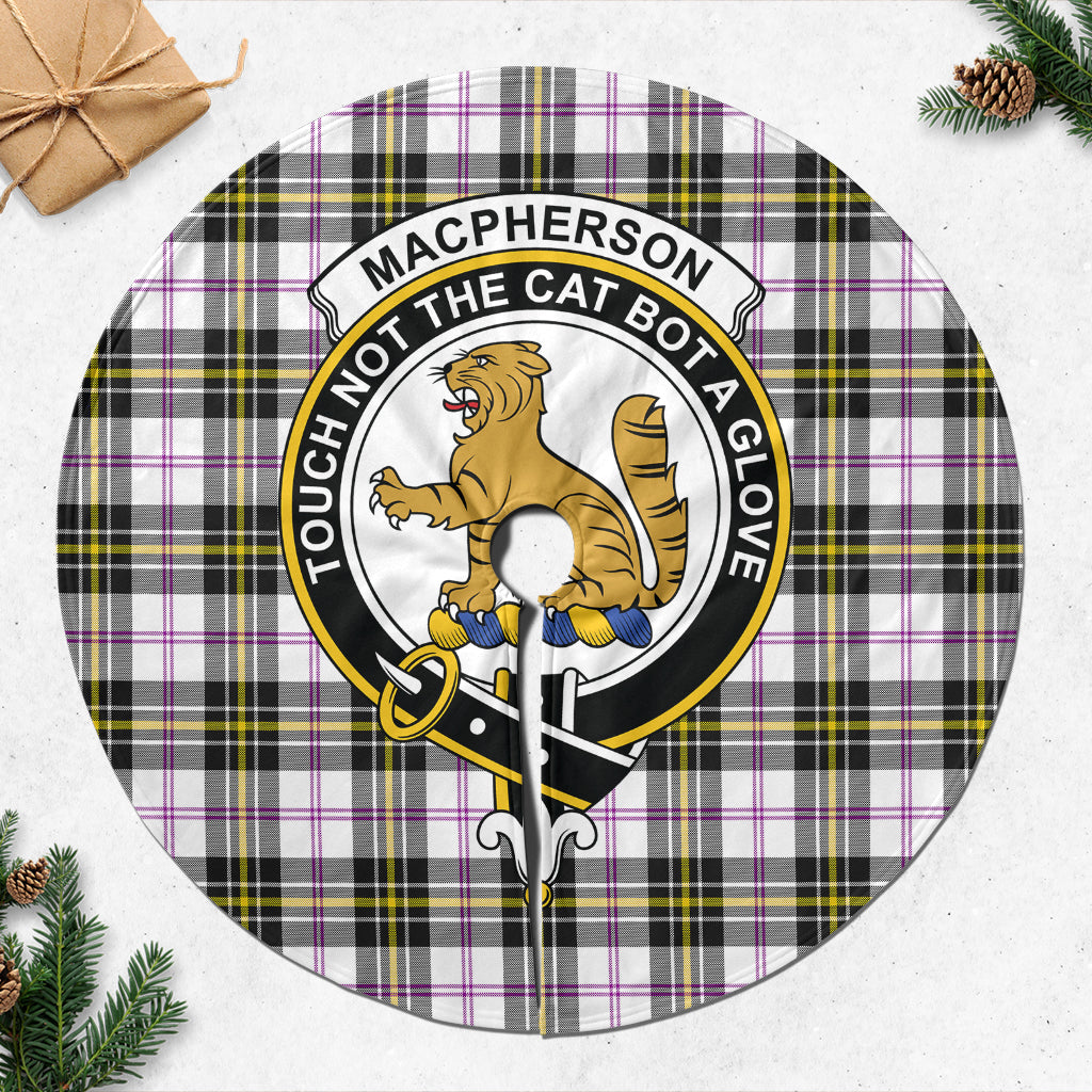 MacPherson Dress Modern Tartan Christmas Tree Skirt with Family Crest - Tartanvibesclothing