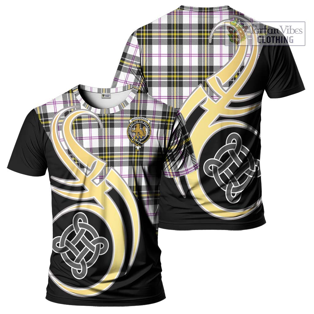 Tartan Vibes Clothing MacPherson Dress Modern Tartan T-Shirt with Family Crest and Celtic Symbol Style