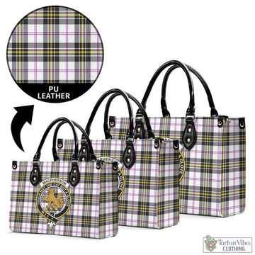 MacPherson Dress Modern Tartan Luxury Leather Handbags with Family Crest